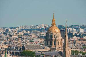 París ver desde eiffel torre en soleado día foto