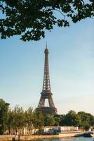 Eiffel Tower Morning View from River Seine photo