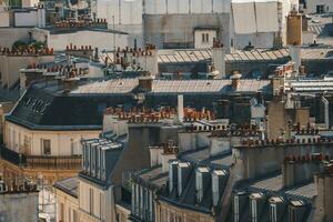 Sunny Parisian Rooftops in Haussmannian Style photo