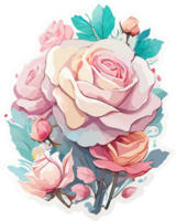 Rose Flower in Pink Color Clip Art AI Generative png