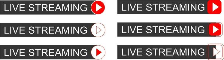 Live video streaming vector play buttons