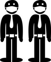 Two men in masks. Vector men vector illustration