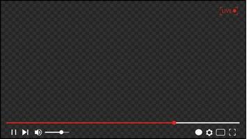 Multimedia video player frame template, footage display. Live video streaming, broadcasting vector illustration