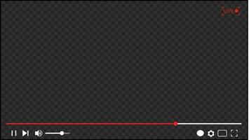 Multimedia video player frame template, footage display. Live video streaming, broadcasting vector illustration