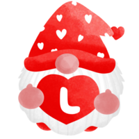 Gnome holding a heart with the word love png