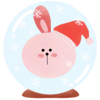 verre Balle avec Père Noël lapin png