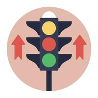 Traffic lights, road signals hand drawn flat icon vector