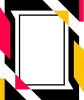 moderne png Cadre pour texte, images, titre, des photos et pour autre graphique conception projets. abstrait png géométrique futuriste Cadre avec noir, rouge, et Jaune couleurs. vide cadre, copie espace.