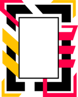 moderne png Cadre pour texte, images, titre, des photos et pour autre graphique conception projets. abstrait png géométrique futuriste Cadre avec noir, rouge, et Jaune couleurs. vide cadre, copie espace.