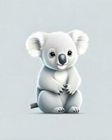 Ai generative illustration of adorable cute baby koala bear photo