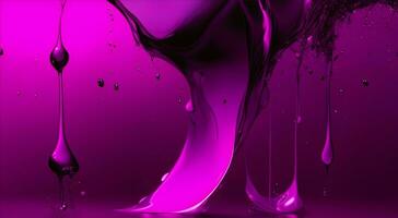 Ai generative Abstract artistic background with purple, pink and magenta colour splashes and drops photo