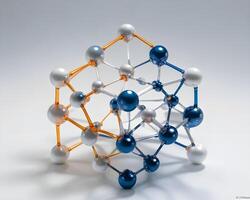 Concept design, 3d render of molecular dna structure on white background photo