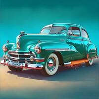 Ai generative Vintage classic car vector wallpaper, background photo