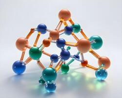 Concept design, 3d render of molecular dna structure on white background photo