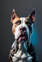 Ai generated Portrait shot of beautiful pit bull terrier photo