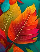 Ai generative Colorful Leaves background vector photo