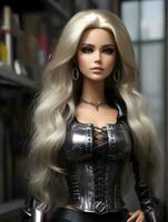 Ai generative Heavy metal barbie doll photo