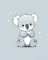 Ai generative illustration of adorable cute baby koala bear photo