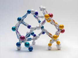 Concept design, 3d render of molecular dna structure on white background photo