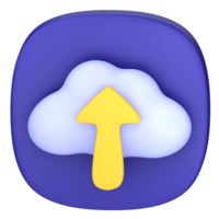3D icon illustration cloud upload png