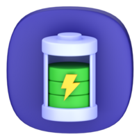 3D icon illustration bateray charging png