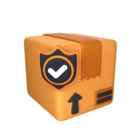3d icono ilustración paquete caja seguridad png