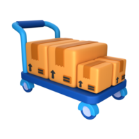 3d icoon illustratie pakket trolley png