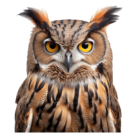 hibou isolé sur transparent Contexte . ai généré png