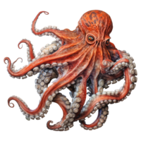 Octopus isolated on transparent background . AI Generated png