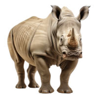 rinoceronte isolato su trasparente sfondo . ai generato png