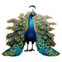 pavo real aislado en transparente antecedentes . ai generado png