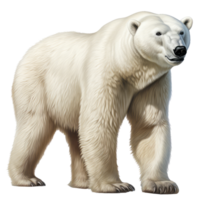 Polar bear isolated on transparent background . AI Generated png