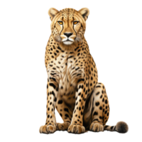 Cheetah isolated on transparent background . AI Generated png