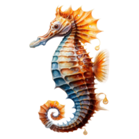Seahorse isolated on transparent background . AI Generated png