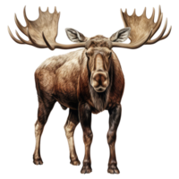 Moose isolated on transparent background . AI Generated png