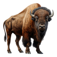 bison isolé sur transparent Contexte . ai généré png