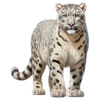 nieve leopardo aislado en transparente antecedentes . ai generado png