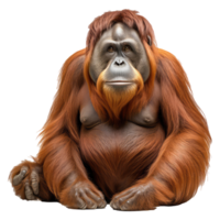 Orangutan isolated on transparent background . AI Generated png