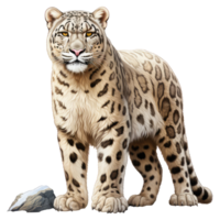 Schnee Leopard isoliert auf transparent Hintergrund . ai generiert png