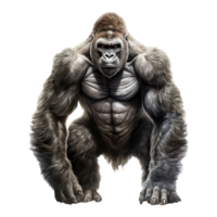 Gorilla isolated on transparent background . AI Generated png