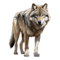 Loup isolé sur transparent Contexte . ai généré png