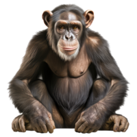 chimpancé aislado en transparente antecedentes . ai generado png