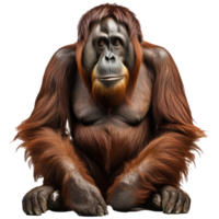 Orangutan isolated on transparent background . AI Generated png