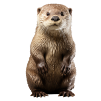 otter isolated on transparent background . AI Generated png