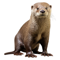 otter isolated on transparent background . AI Generated png