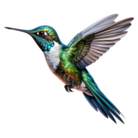 colibrì isolato su trasparente sfondo . ai generato png