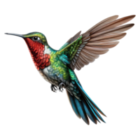 colibrí aislado en transparente antecedentes . ai generado png