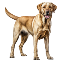 Labrador Retriever dog isolated on transparent background . AI Generated png
