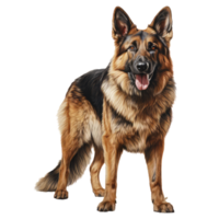 German Shepherd dog isolated on transparent background . AI Generated png