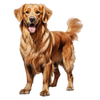 golden Retriever Hund isoliert auf transparent Hintergrund . ai generiert png